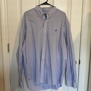 Ralph Lauren Blue and White Checkered Shirt